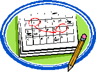 illustration of calander with circled dates and pencil