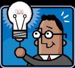 business man holding lighbulb